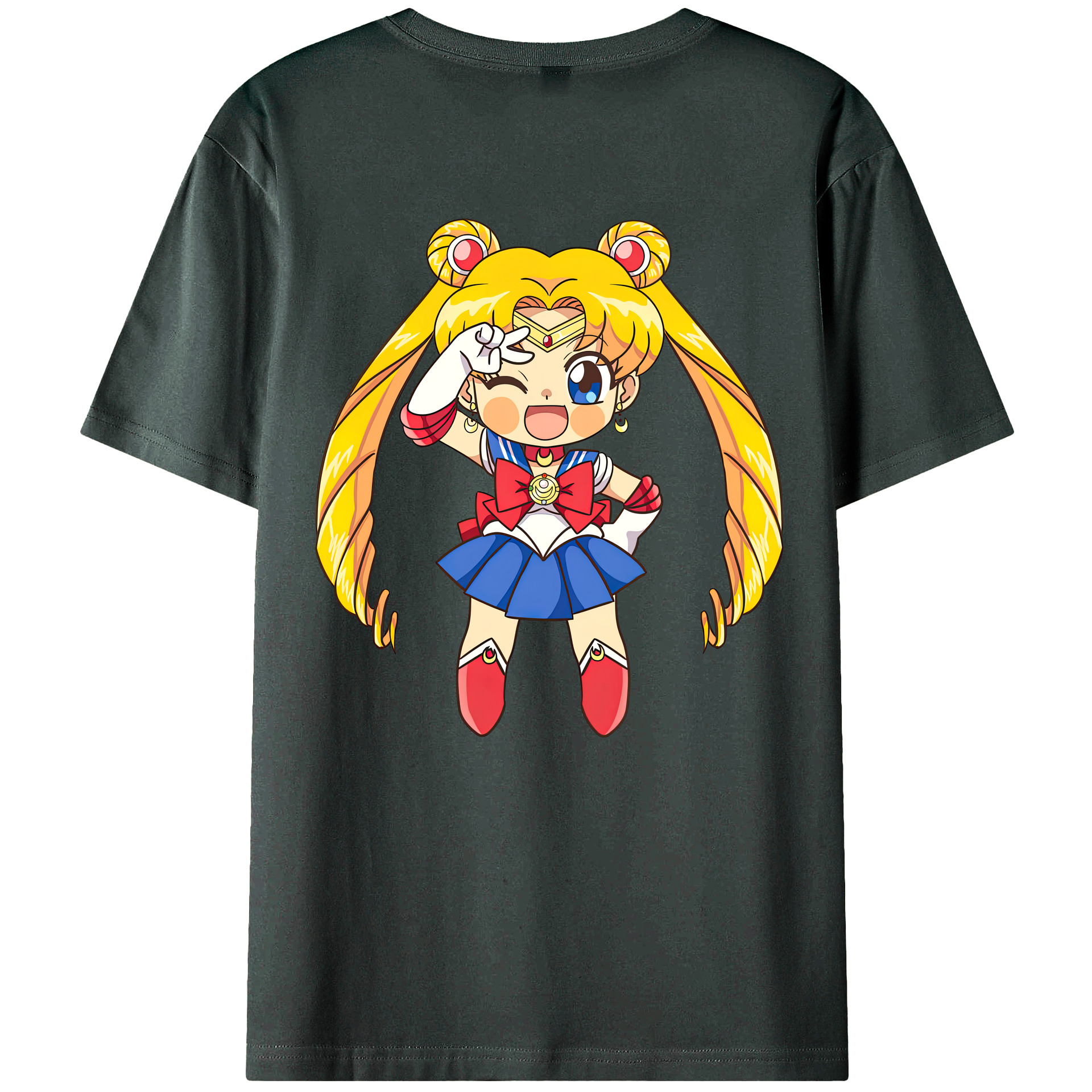 （画像用） 美少女戦士セーラームーン 月野 うさぎ つきの うさぎ Sailor Moon Tsukino Usagi 綿100％ メンズ半袖Tシャツ（バックプリント） 通気性